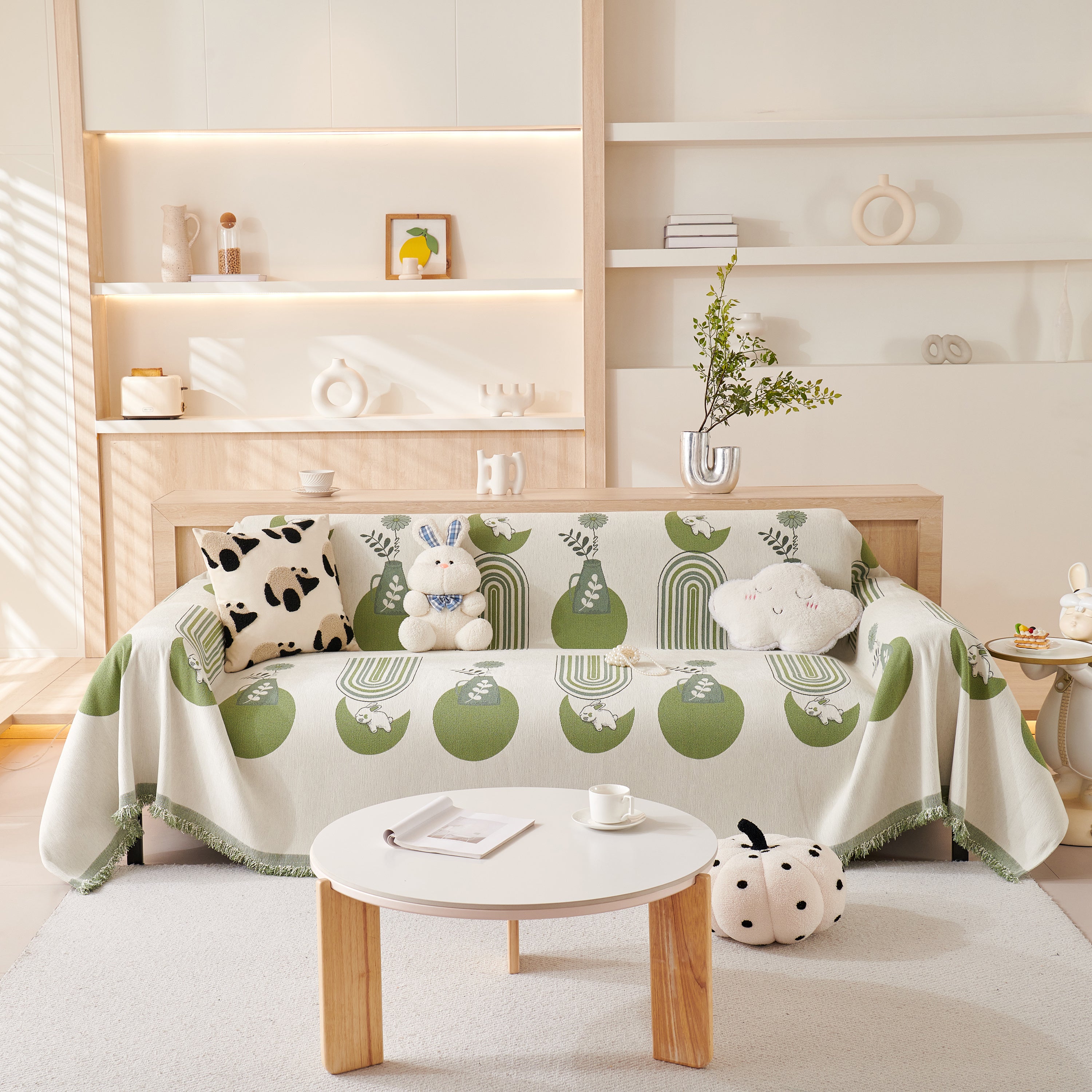 Decorative Throw Blankets for Couch Reversible Chenille Furniture Throw Covers for Sectional Sofa