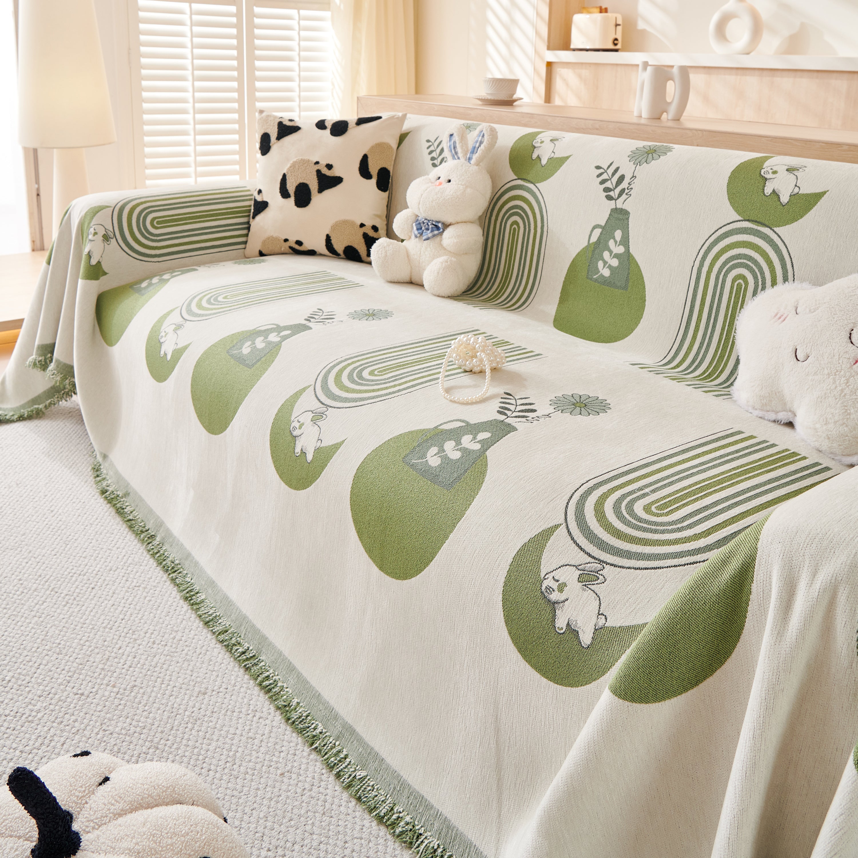 Decorative Throw Blankets for Couch Reversible Chenille Furniture Throw Covers for Sectional Sofa