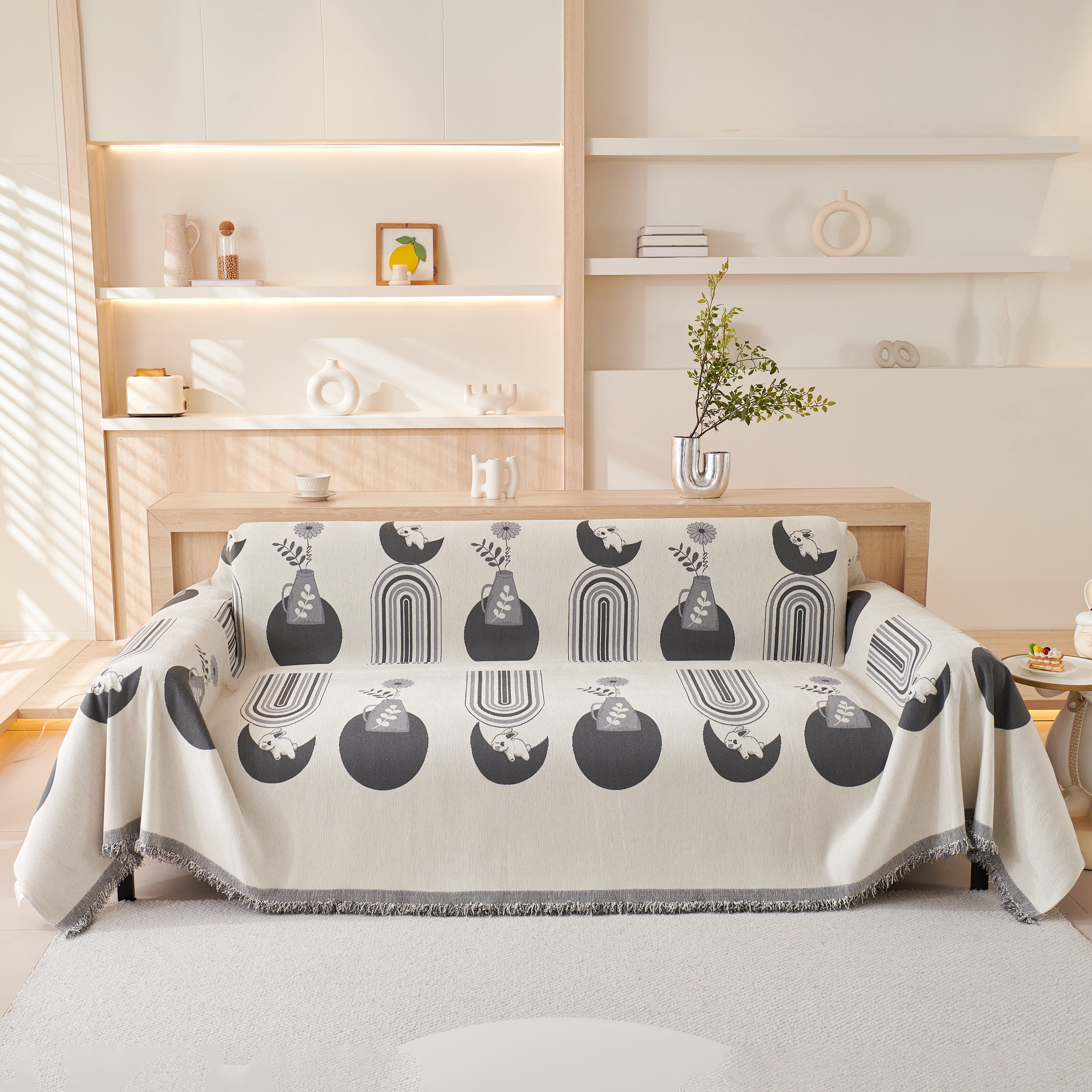 Decorative Throw Blankets for Couch Reversible Chenille Furniture Throw Covers for Sectional Sofa