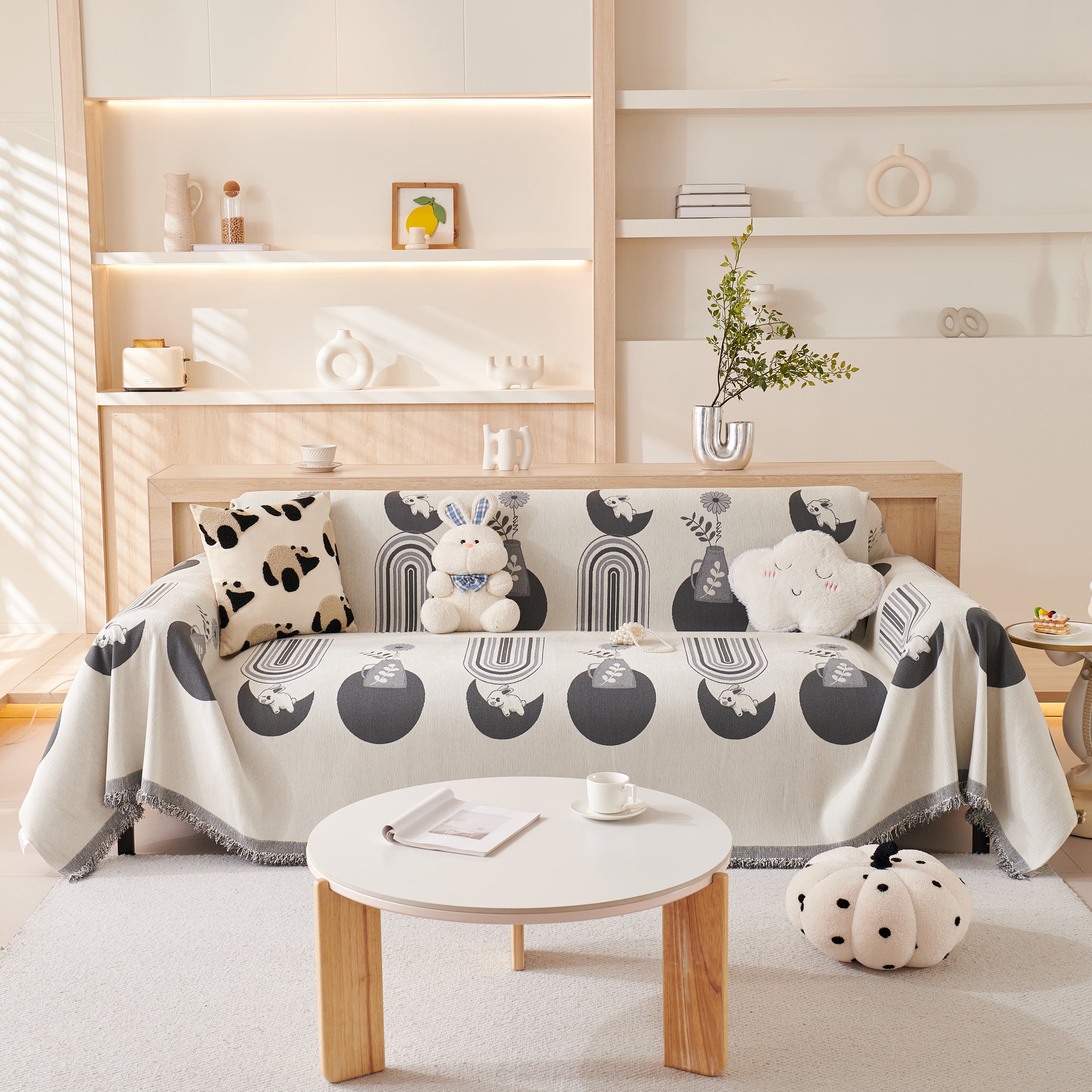 Decorative Throw Blankets for Couch Reversible Chenille Furniture Throw Covers for Sectional Sofa
