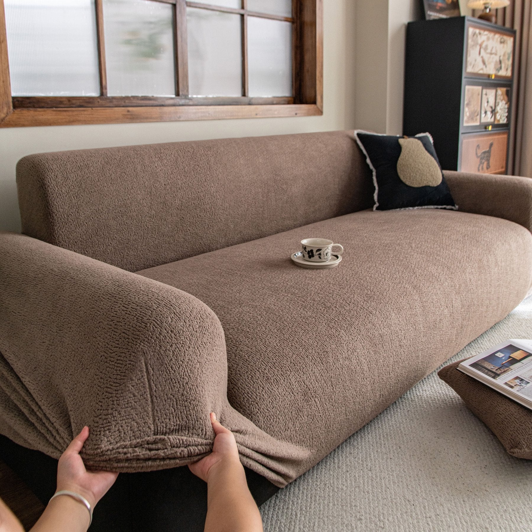 High Stretch Sofa Slipcover, Non Slip Couch Sofa Cover Washable Furniture Protector