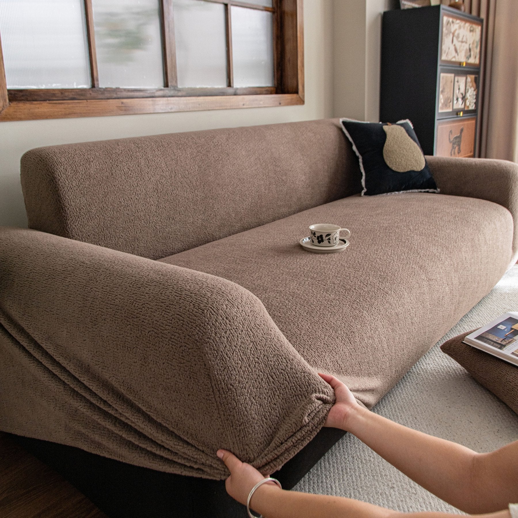 High Stretch Sofa Slipcover, Non Slip Couch Sofa Cover Washable Furniture Protector