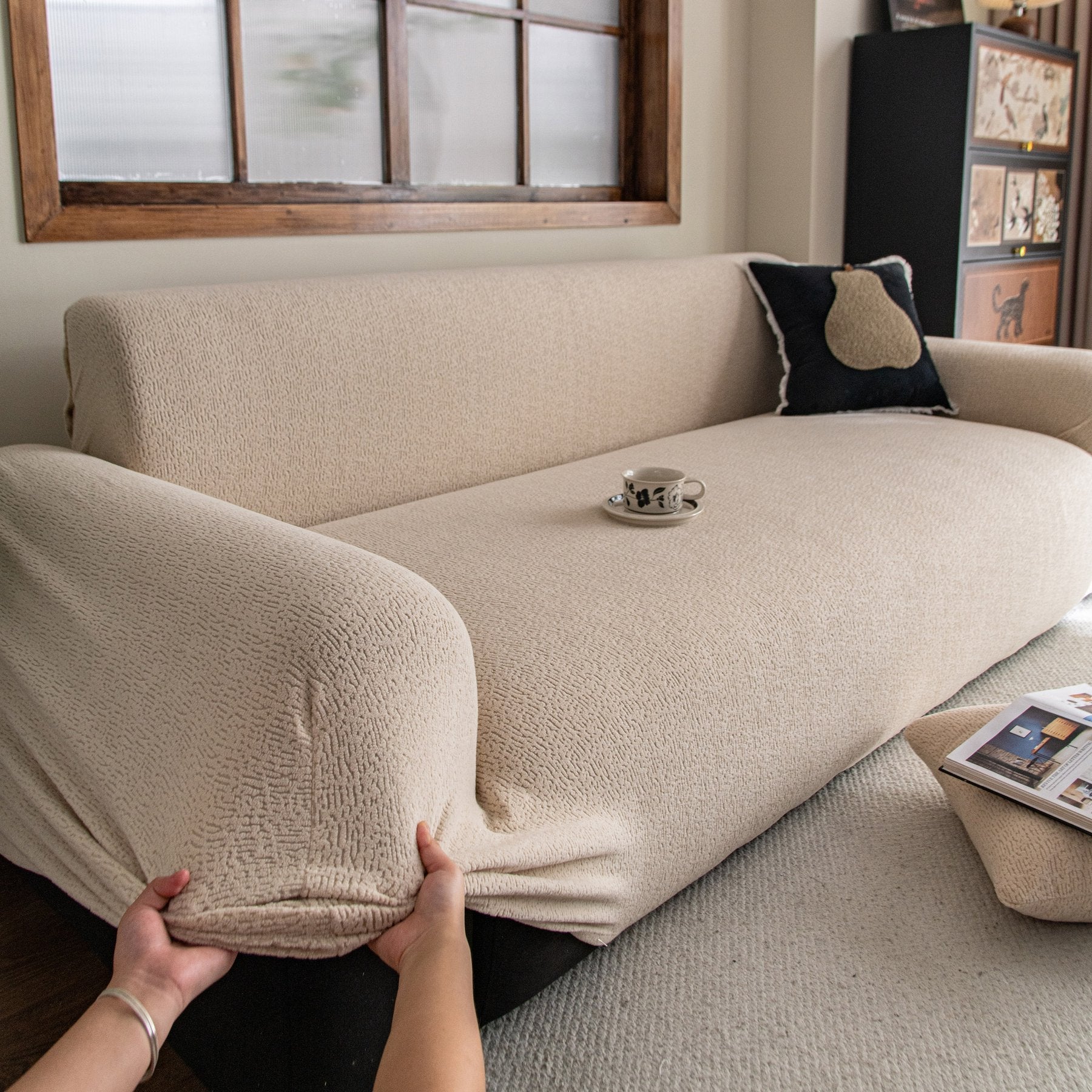 High Stretch Sofa Slipcover, Non Slip Couch Sofa Cover Washable Furniture Protector