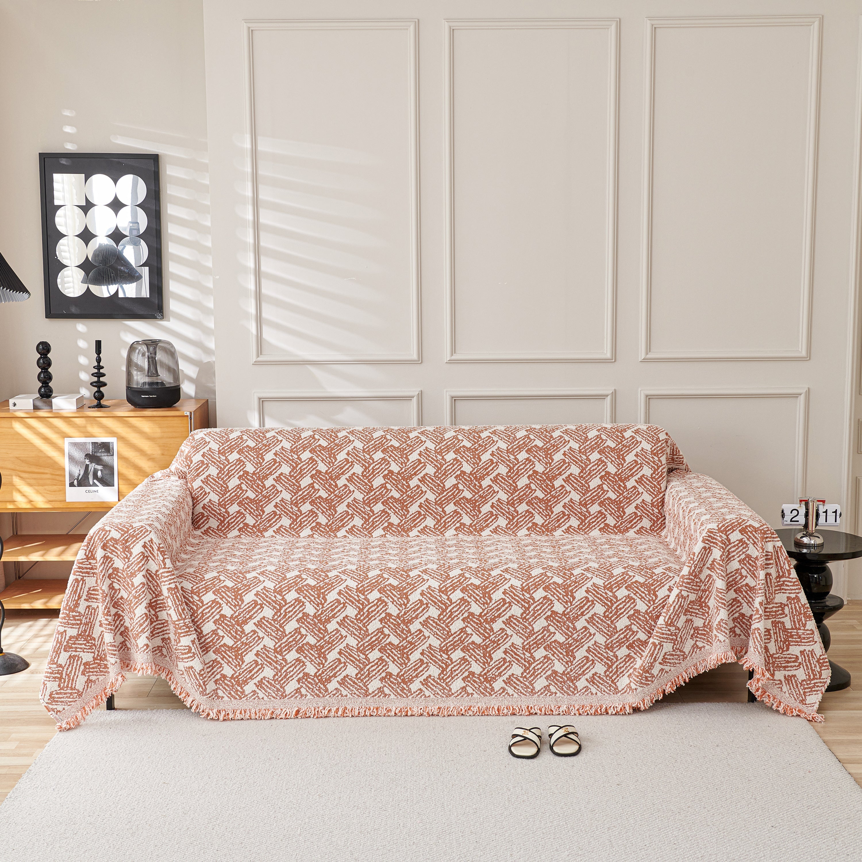Oversized Reversible Couch Covers Sheet Blanket, L-Shape U-Shaped Sectional Protector for Cats Dogs