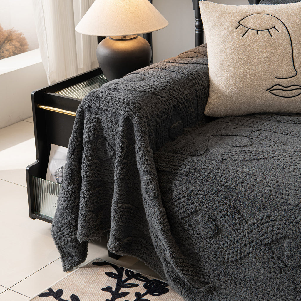 Soft Plush Fleece Throw Blanket for Couch Solid Cute Warm Couch Cover Blanket for Winter