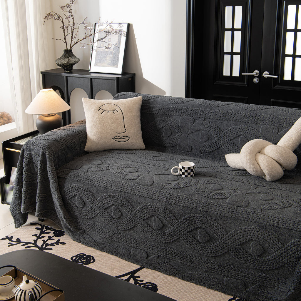 Soft Plush Fleece Throw Blanket for Couch Solid Cute Warm Couch Cover Blanket for Winter