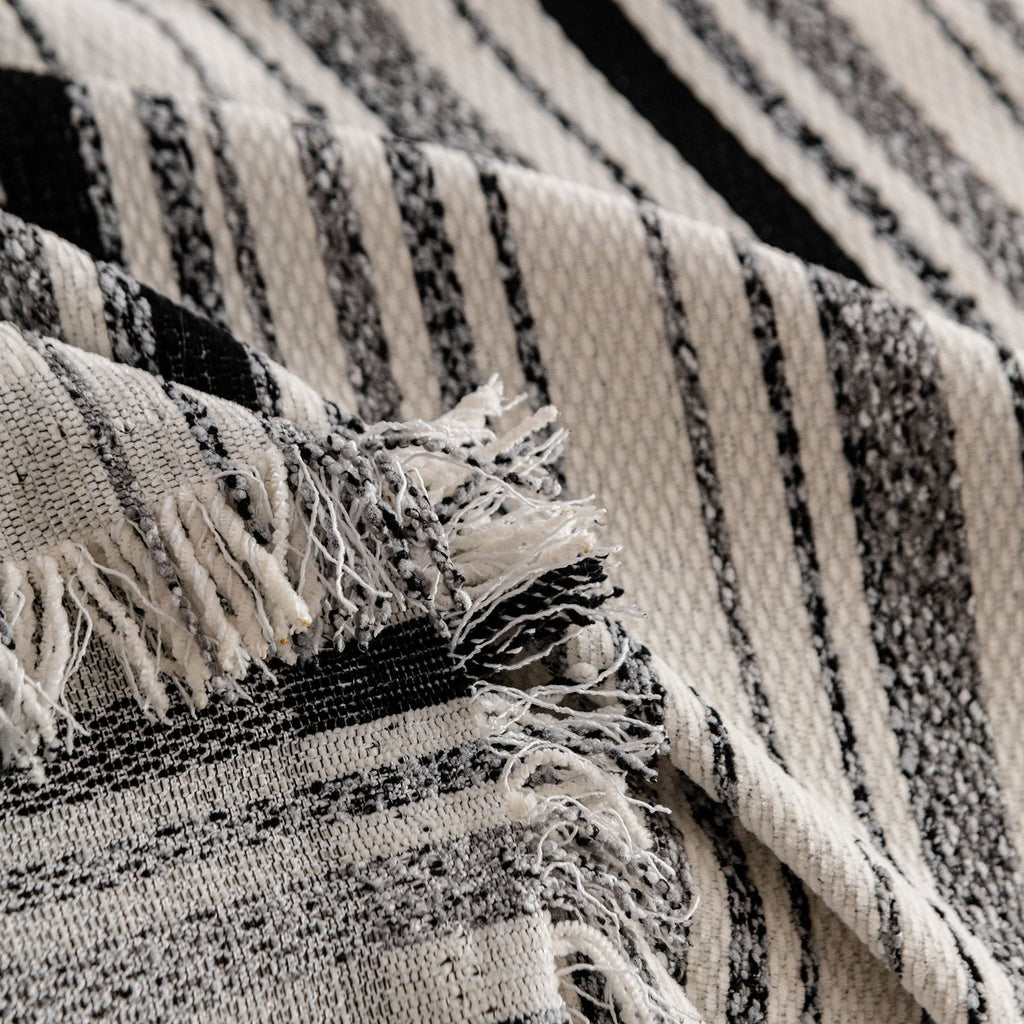 Luxury Cozy Chenille Sofa Cover Throw, Elegant Striped Soft Textured Couch Blanket