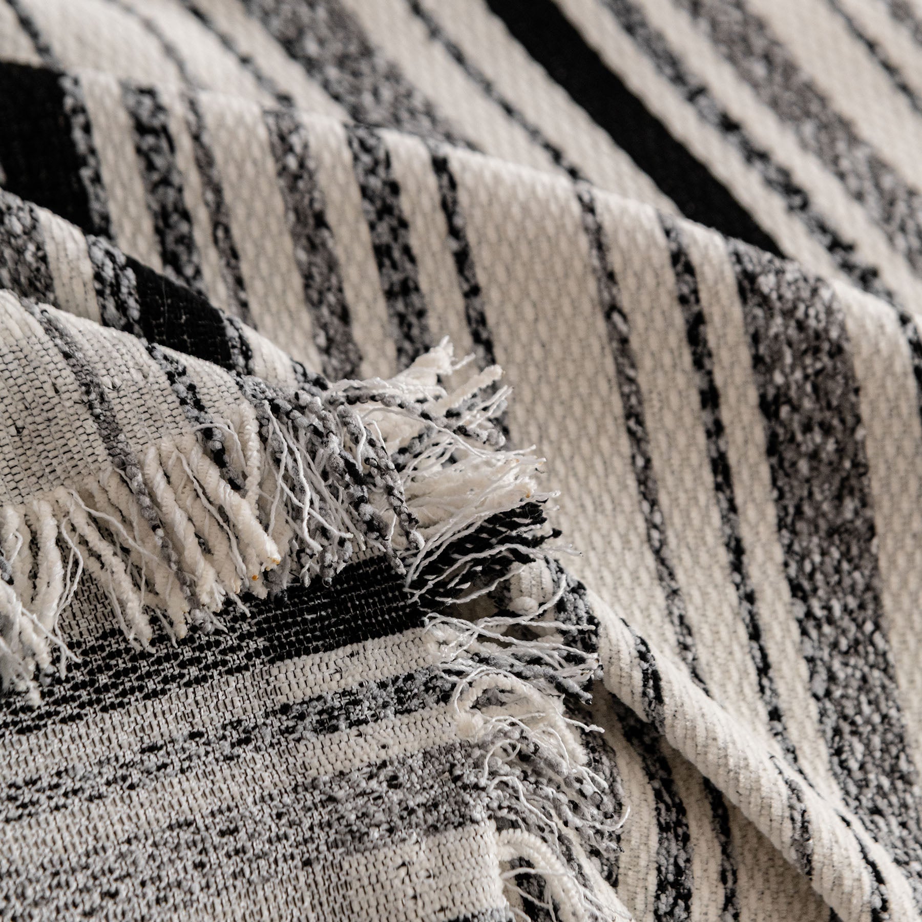 Luxury Cozy Chenille Sofa Cover Throw, Elegant Striped Soft Textured Couch Blanket