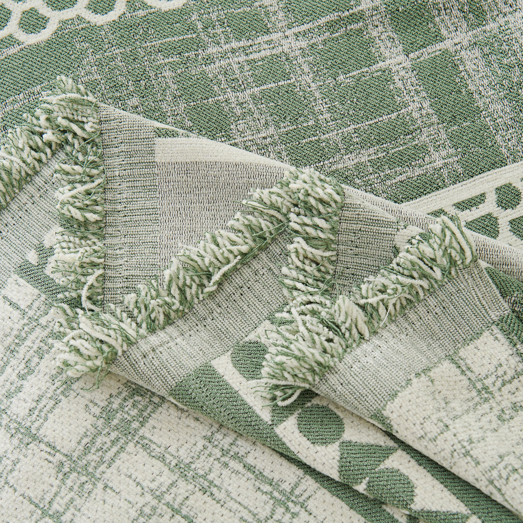 Chenille Sofa Cover Throw Blanket, Boho Geometric Scratch Proof Couch Protector