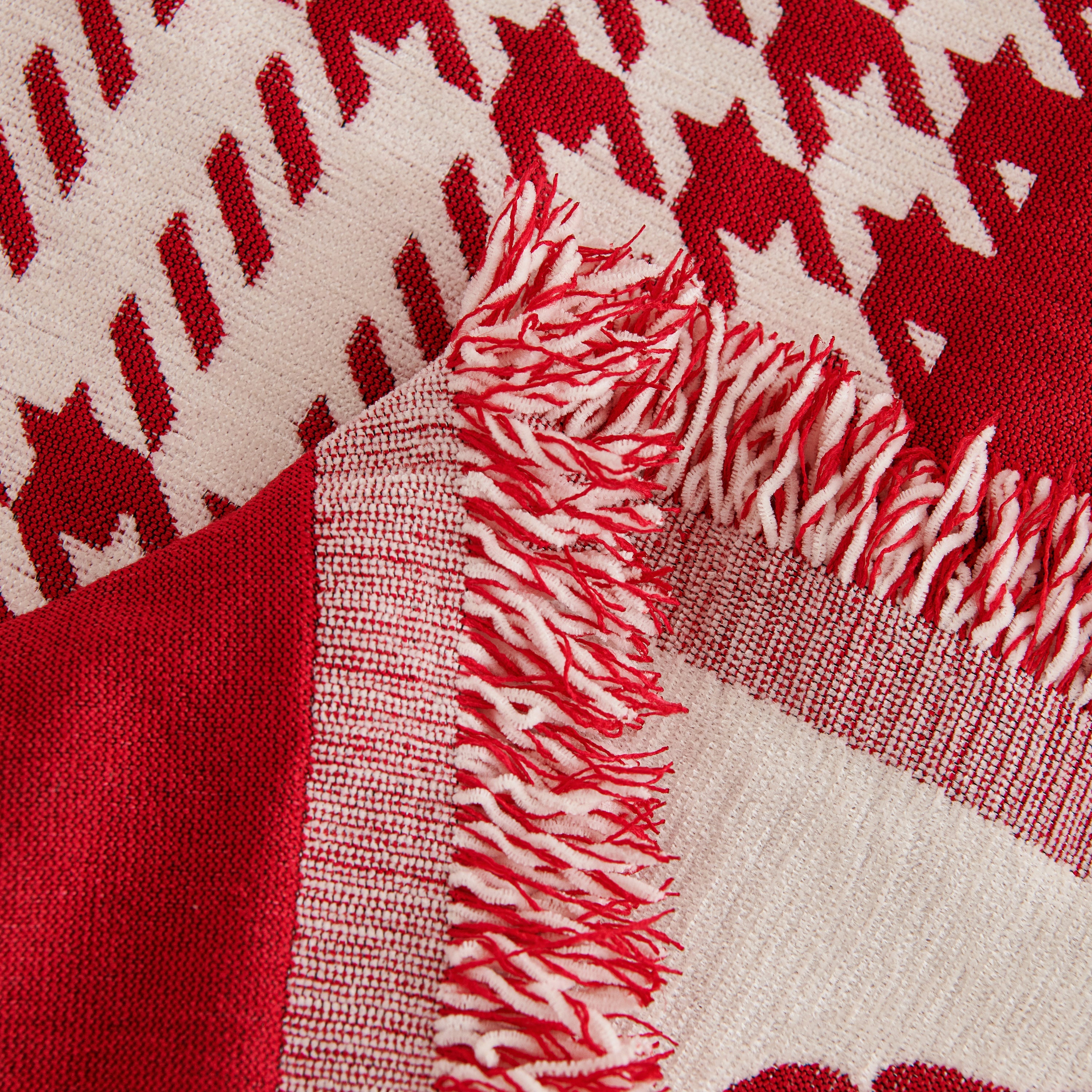 Chenille Houndstooth Sofa Throw Cover, Scratch Proof Cozy Throw Blankets for Couch