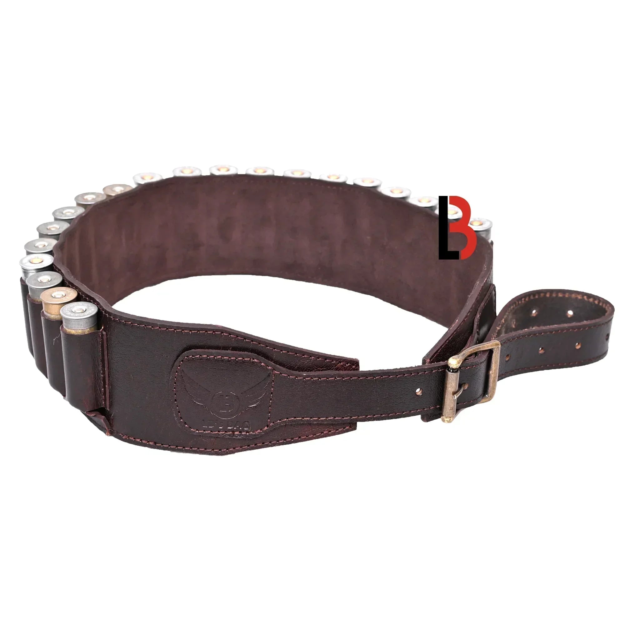 Cowhide Leather Shotshell Bandolier Belt 20-Shell Ammunition Carrier | Hunting Shell Holder
