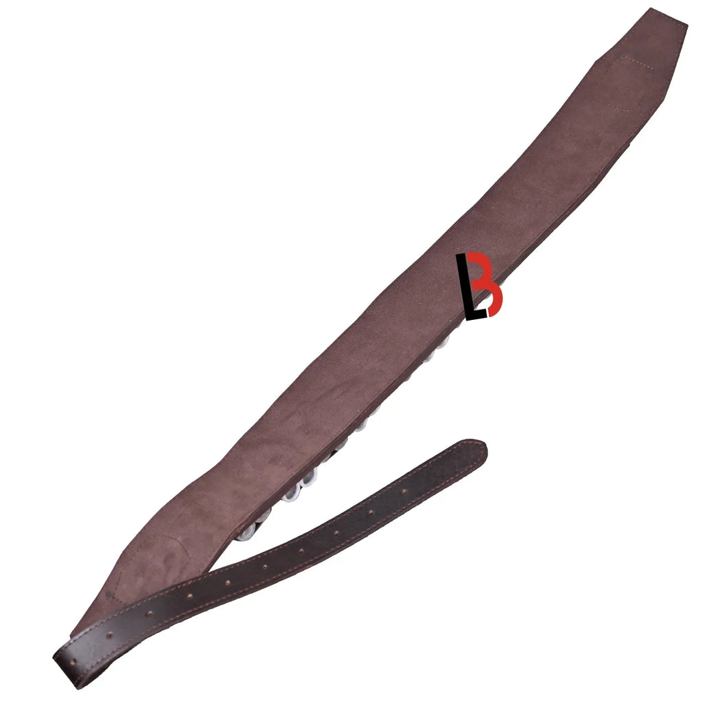 Double Barreled Shotgun Shell Bandolier Belt 12 Gauge Leather Ammunition Carrier