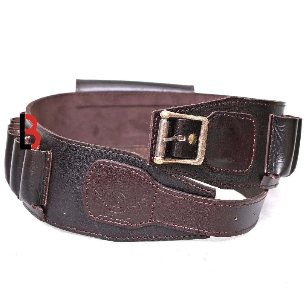Cowhide Leather Shotshell Bandolier Belt 19-Shell Ammunition Carrier