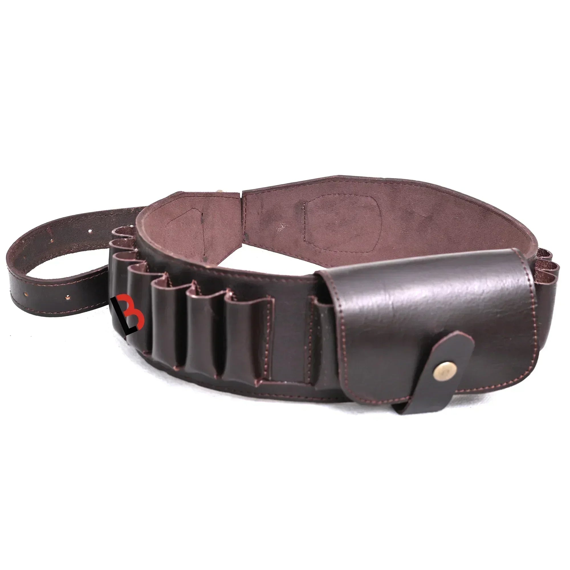 Cowhide Leather Shotshell Bandolier Belt 19-Shell Ammunition Carrier