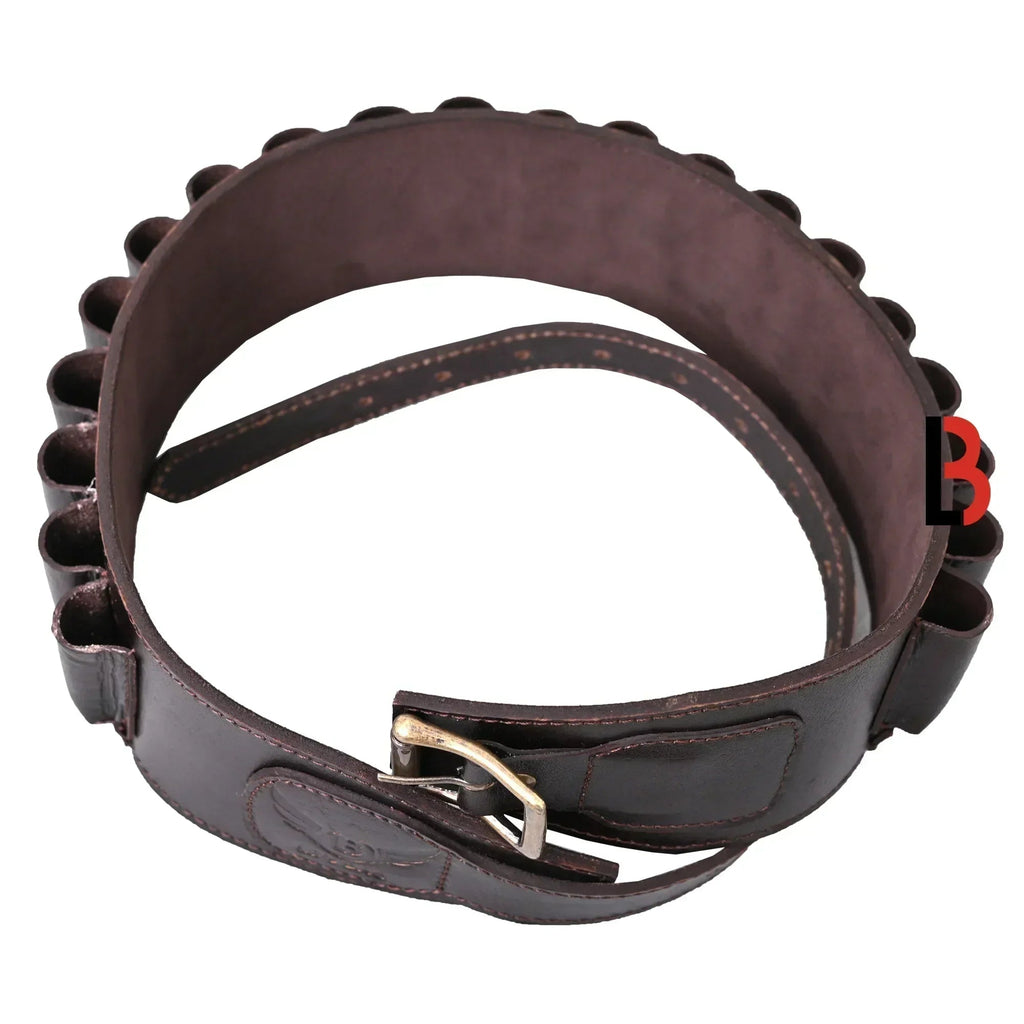 Cowhide Leather Shotshell Bandolier Belt 20-Shell Ammunition Carrier | Hunting Shell Holder
