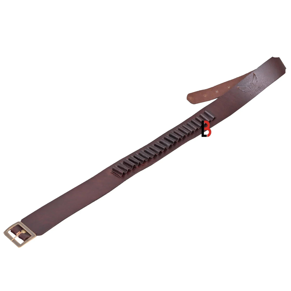 Cowhide Leather Adjustable Bandolier Cartridge Belt for.22, Vintage Brown