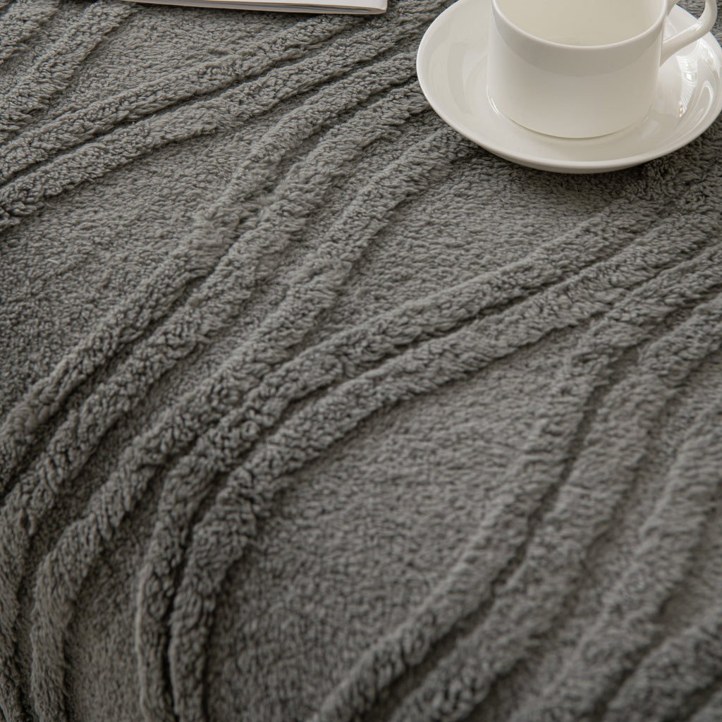 Winter Thickened Non-slip Blanket, Three-Dimensional Embossed Cotton Velvet Sofa Cover