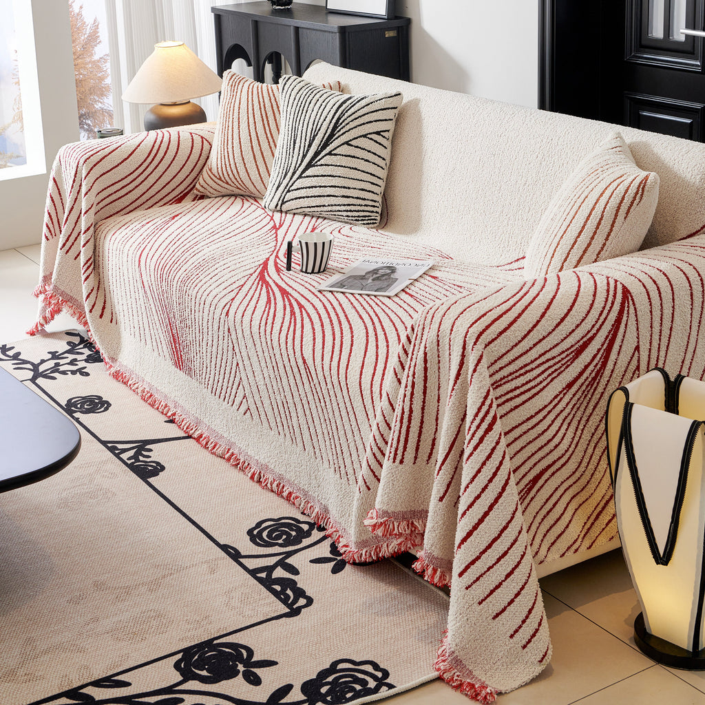 Cozy Striped Sofa Throw Blanket L Shaped Sectional Couch Covers Luxury Throws for Sofas
