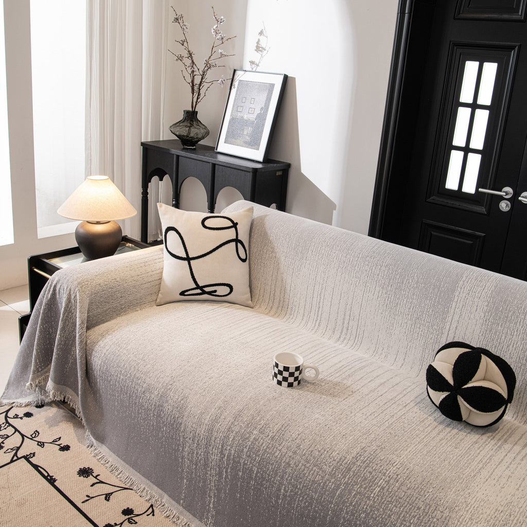Modern Textured Sofa Cover Blanket, Tightly Woven Pet Sofa Throw for Sectional Couches