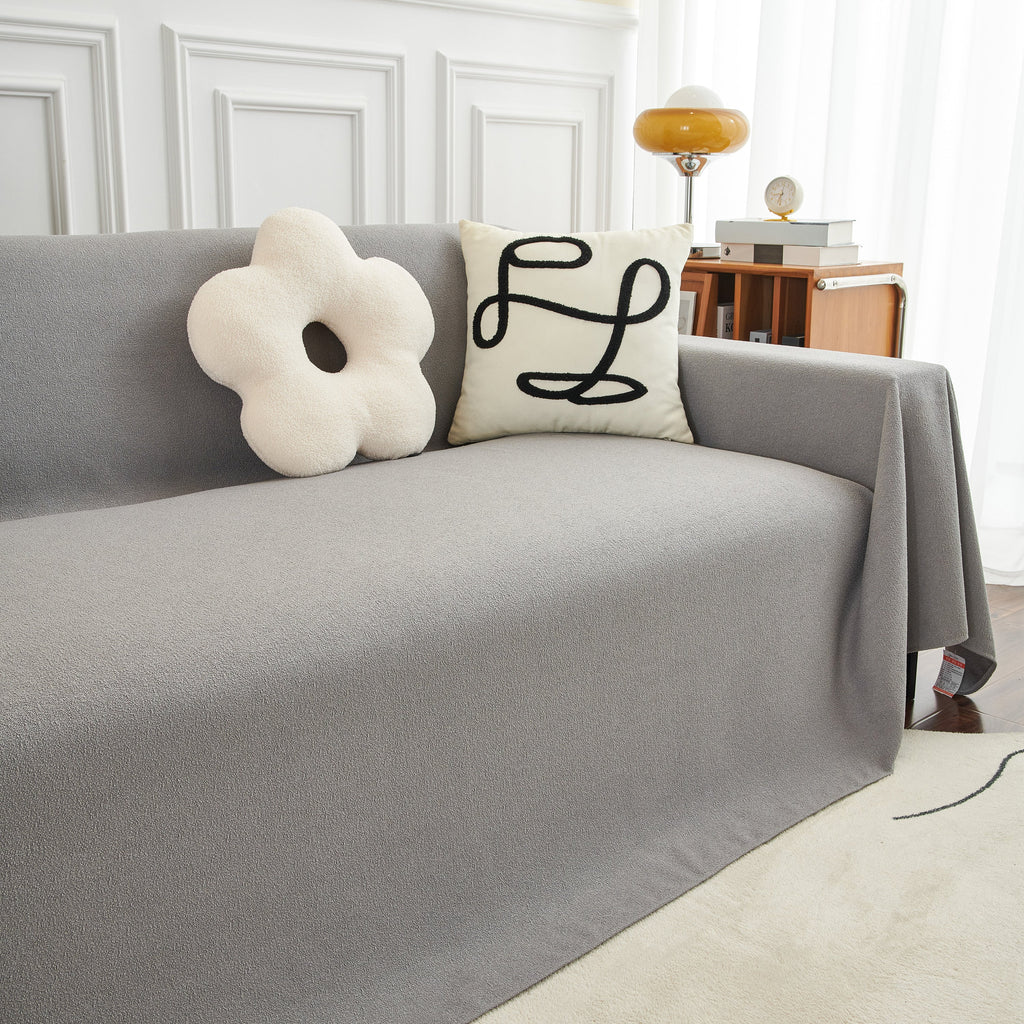 Teddy Throw Blanket and Stylish Slipcover for Couch, Waterproof Sofa Cover for Pets