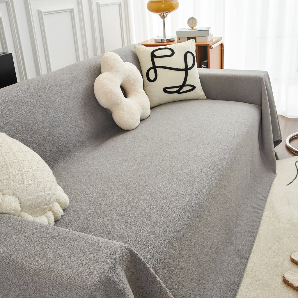 Teddy Throw Blanket and Stylish Slipcover for Couch, Waterproof Sofa Cover for Pets