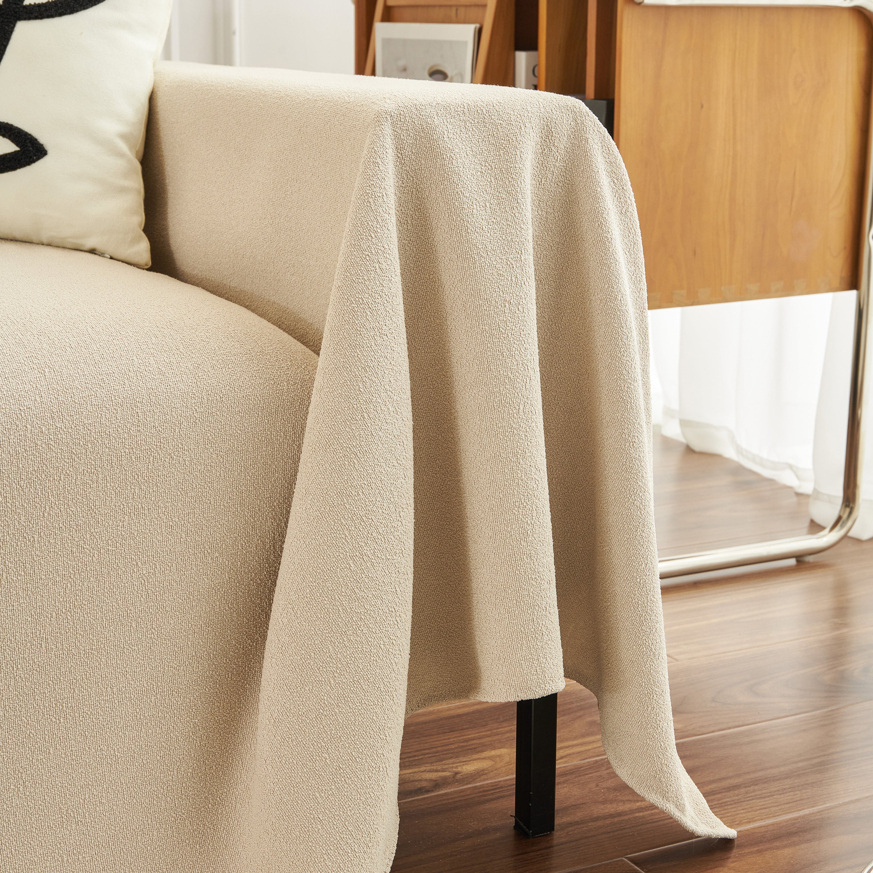 Teddy Throw Blanket and Stylish Slipcover for Couch, Waterproof Sofa Cover for Pets