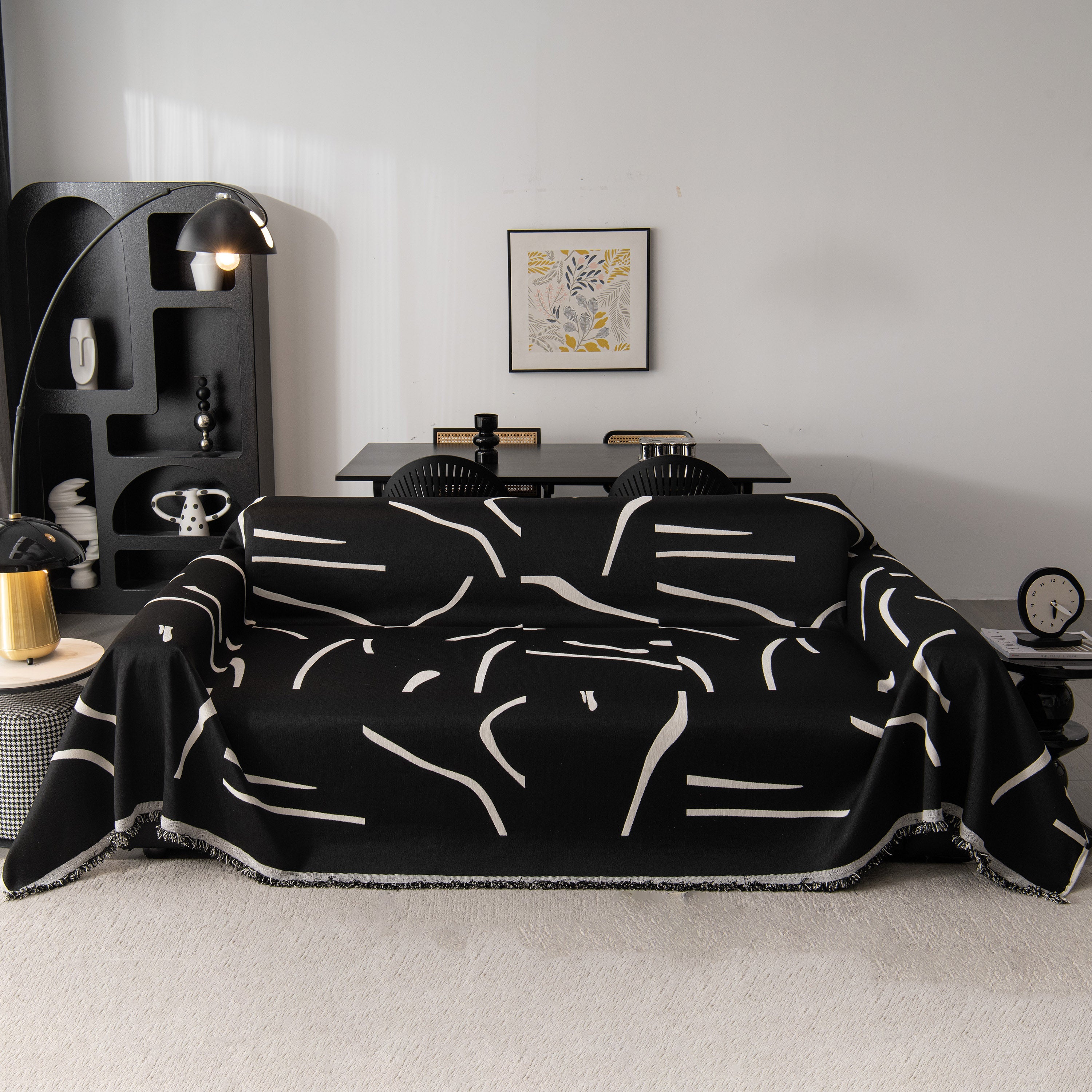 Modern Abstract Couch Cover Blanket, Decor Furniture Protector for Sectional Sofa