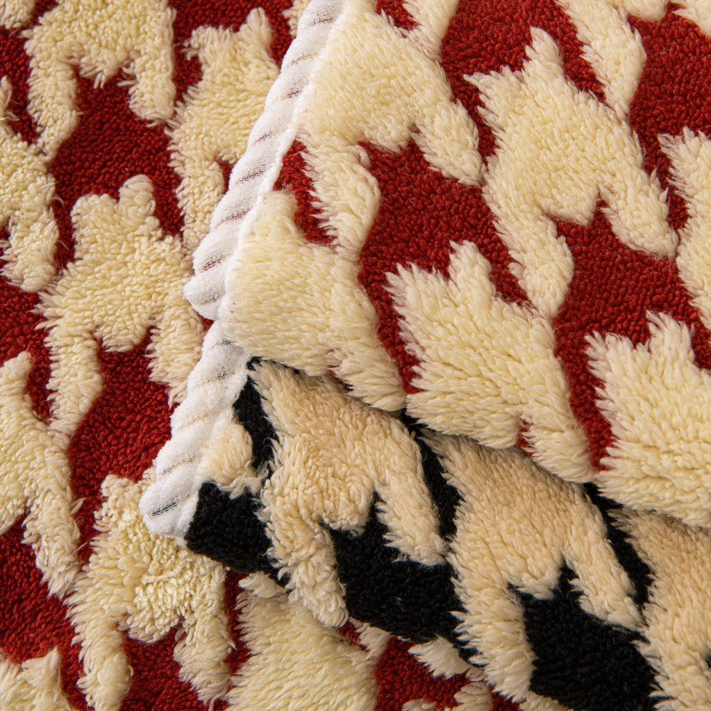 Winter Thickened Sherpa Fleece Houndstooth Sofa Cushion, Non-slip Sofa Cover with Plush