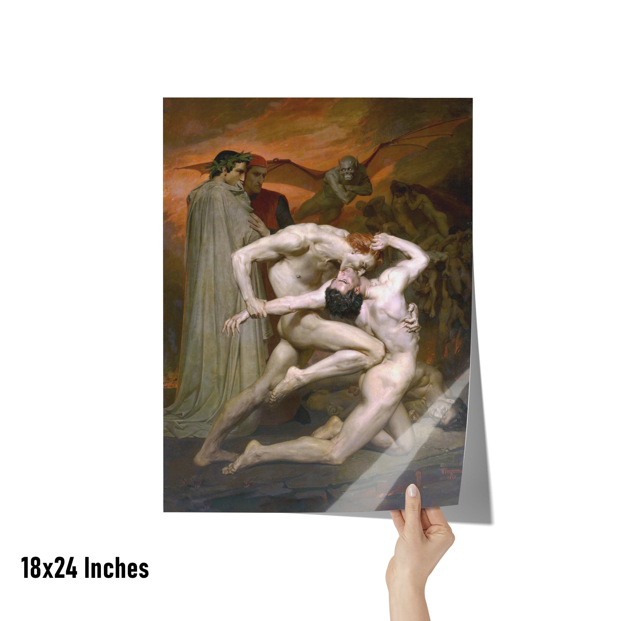 "Dante and Virgil in Hell" by William-Adolphe Bouguereau Matte Poster