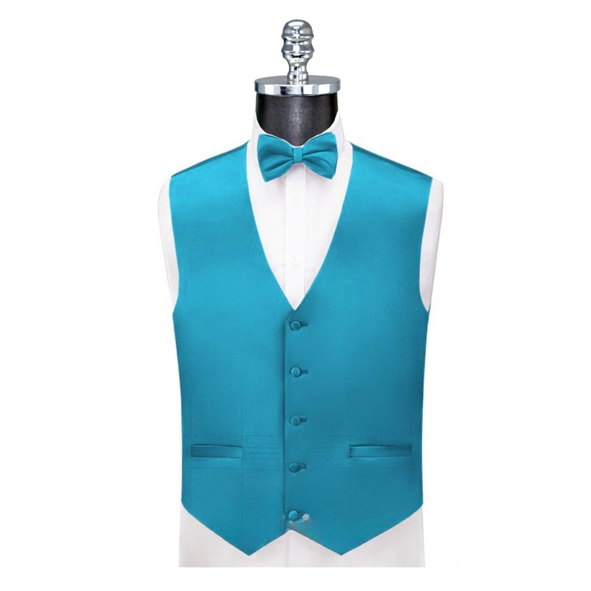 Ferrecci Mens Solid Wedding Prom Grad Choir Band 4pc Vest Set