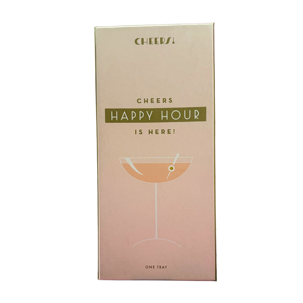 Deco Style Happy Hour is Here Vertical Tray in Gift Box