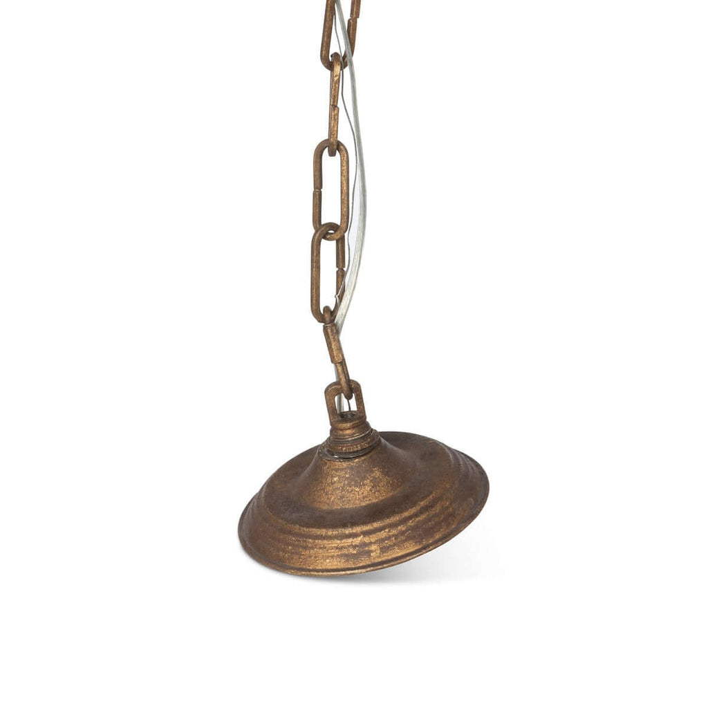 Antique Bronze Iron Chandelier with Gold Finish