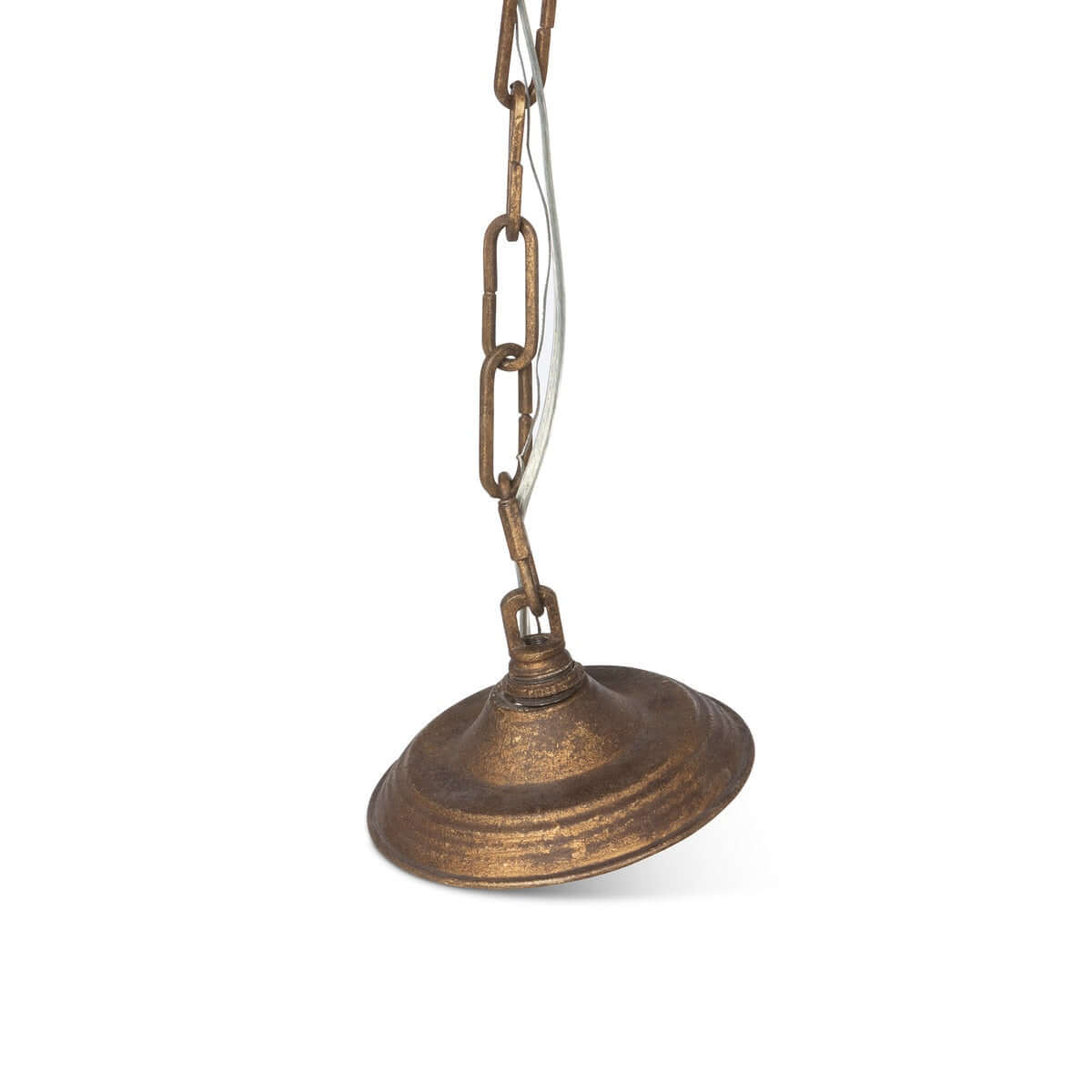 Antique Bronze Iron Chandelier with Gold Finish