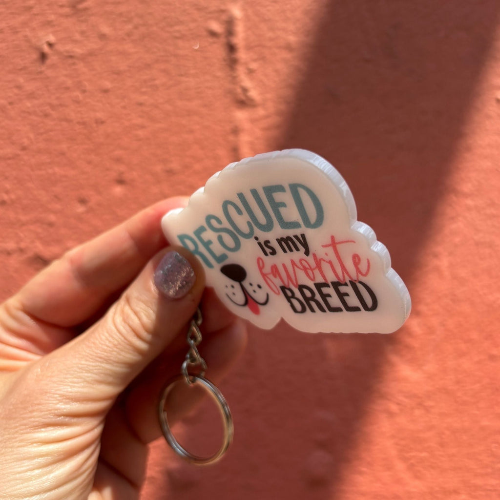 Dog-Themed Acrylic Keychains | 5 Style Options | Rescue Favorite Breed, I Woof You & Puppy Lover