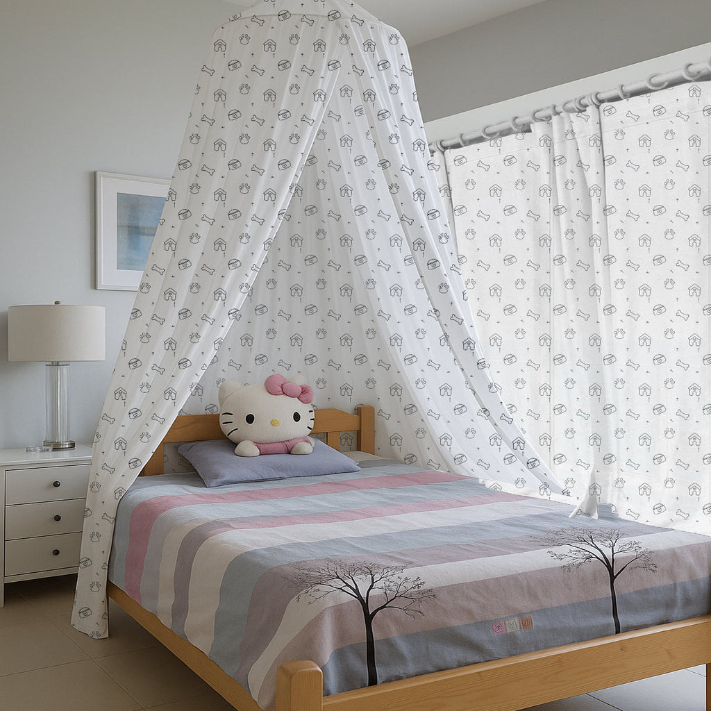 Dog Toy Food Bone Printed Canopy