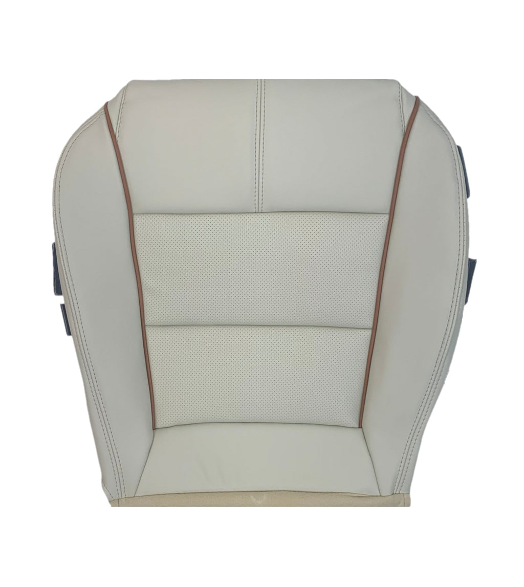 2014-2020 Chevrolet Impala LT Driver or Passenger Bottom Replacement Synthetic Leather Seat Cover: Perforated, Gallery White