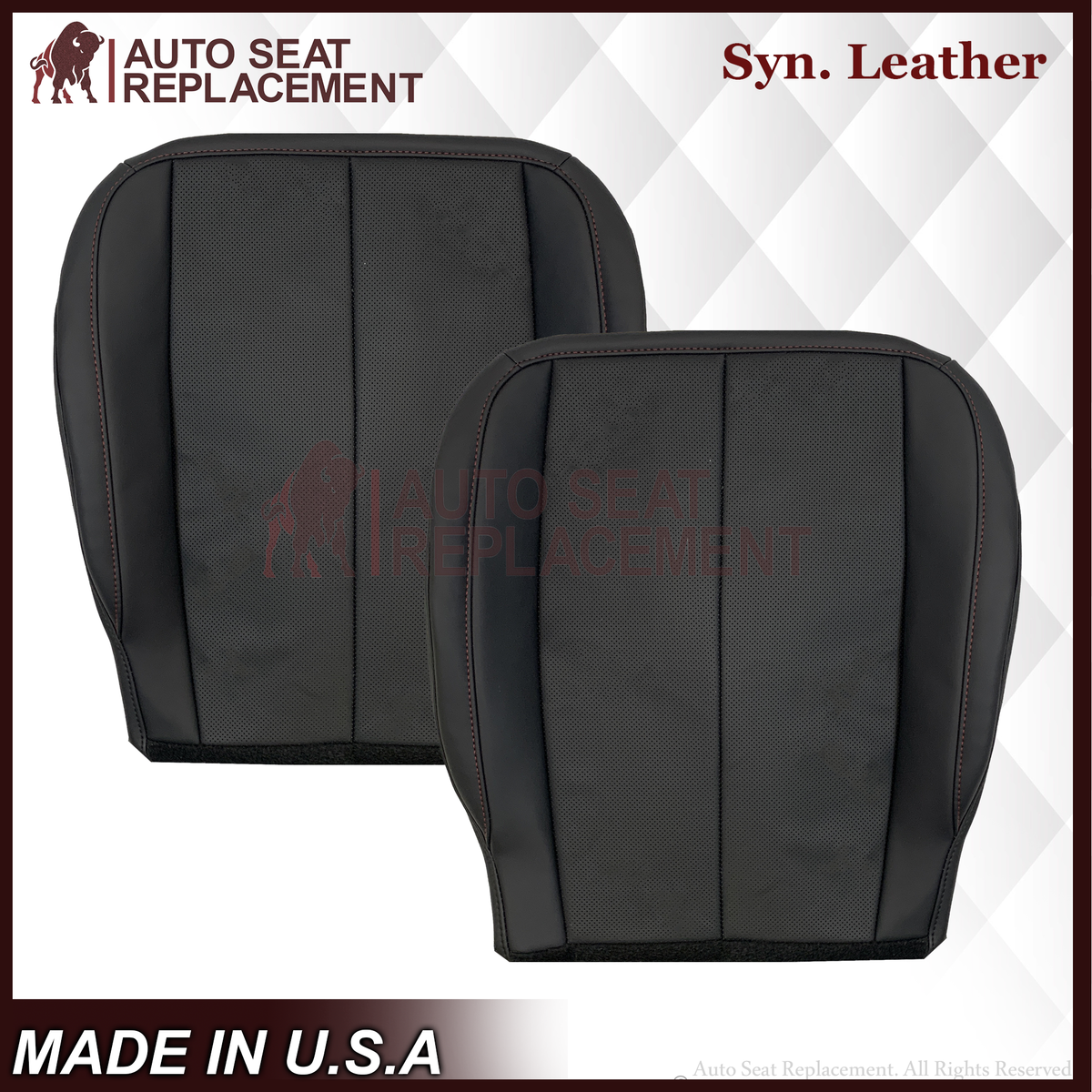 2013-2017 GMC Terrain Denali Replacement Seat Cover: Black Perforated