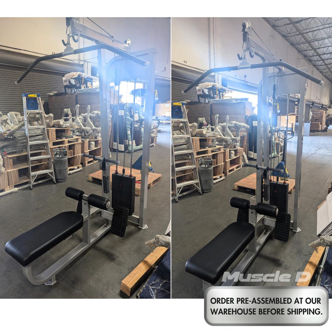 Dual Function Lat-Low Row Combo - Muscle D Fitness -  Seated - Pin Selectorized - Commercial Grade