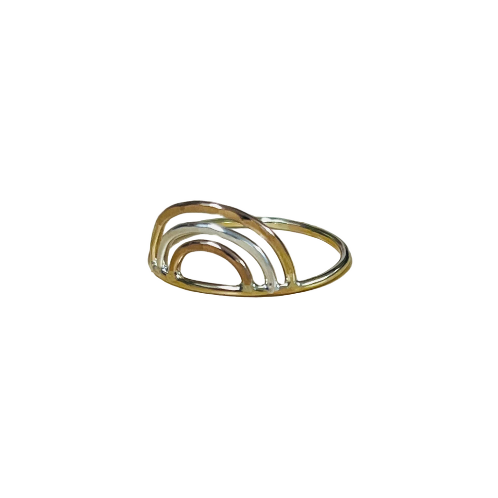 14K Gold filled TRIPLE ARCH RING