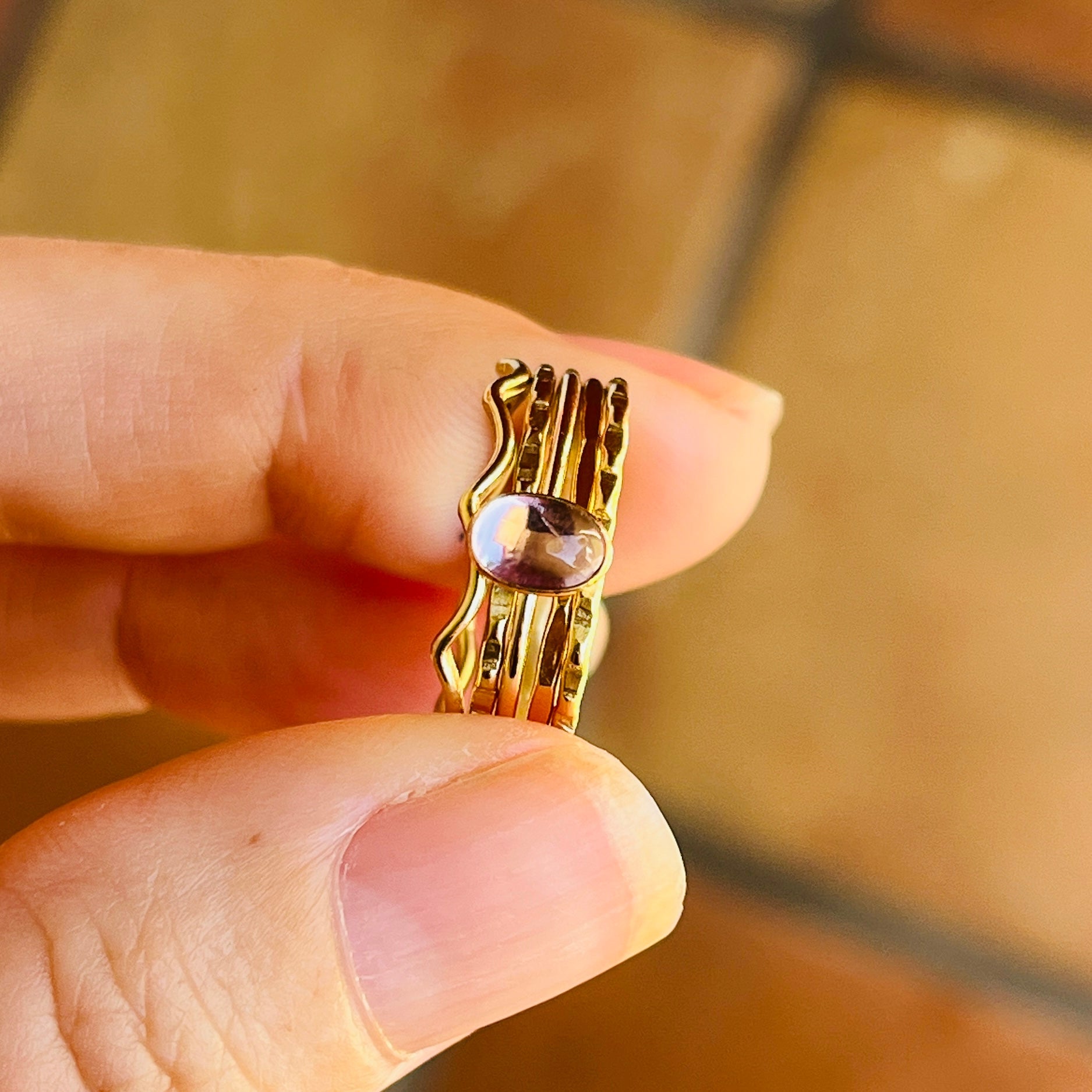 14k gold-fill or sterling silver PALE AMETHYST RING SET