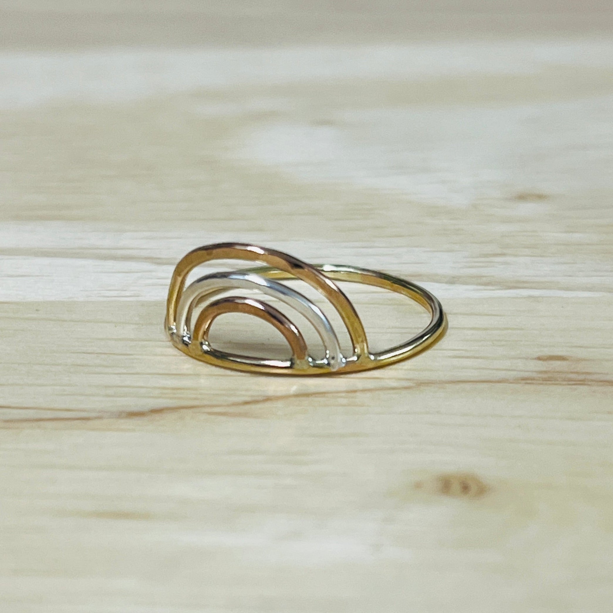 14K Gold filled TRIPLE ARCH RING