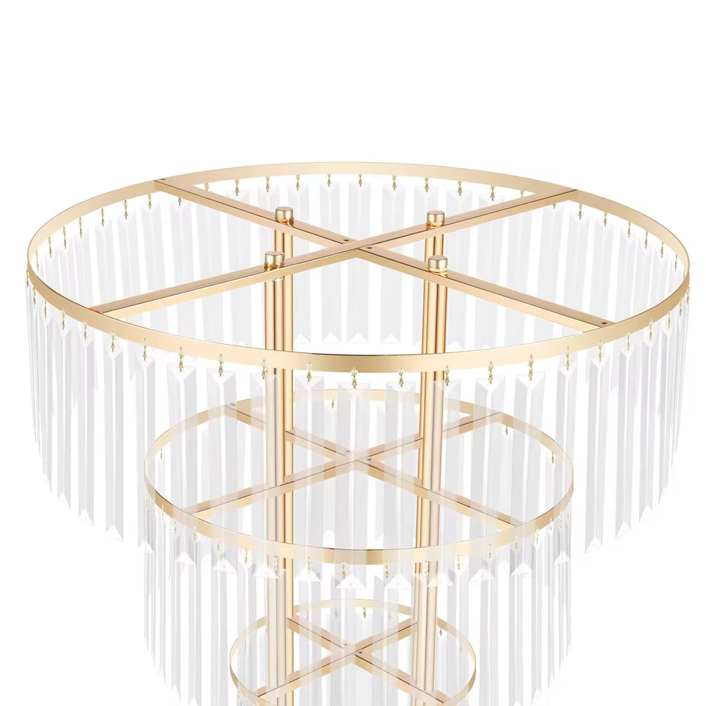 Luxe Wedding Party Centerpiece - 35 Inch Gold Crystal Stand