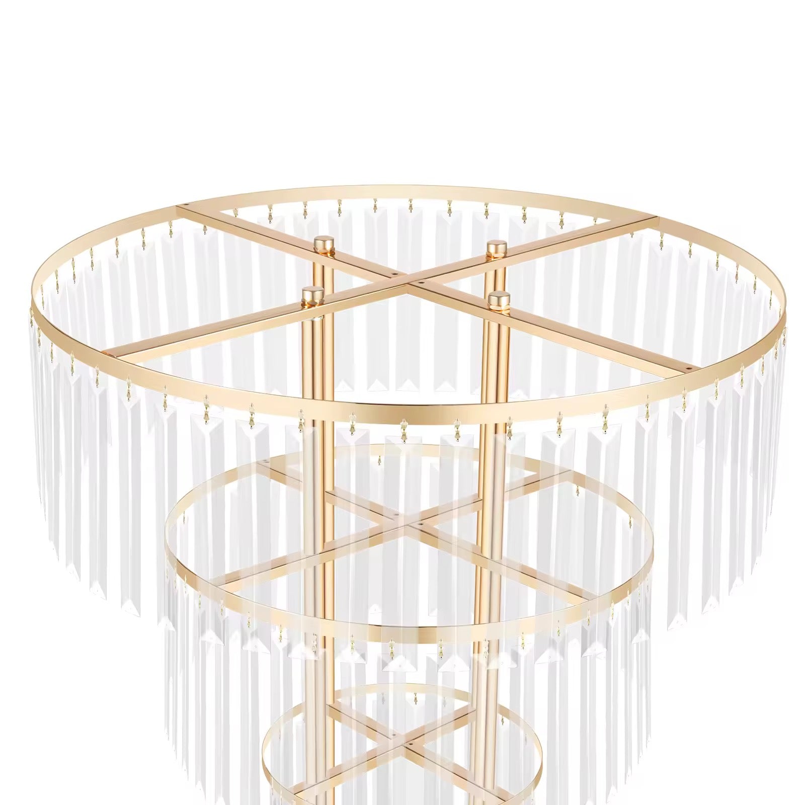 Luxe Wedding Party Centerpiece - 35 Inch Gold Crystal Stand