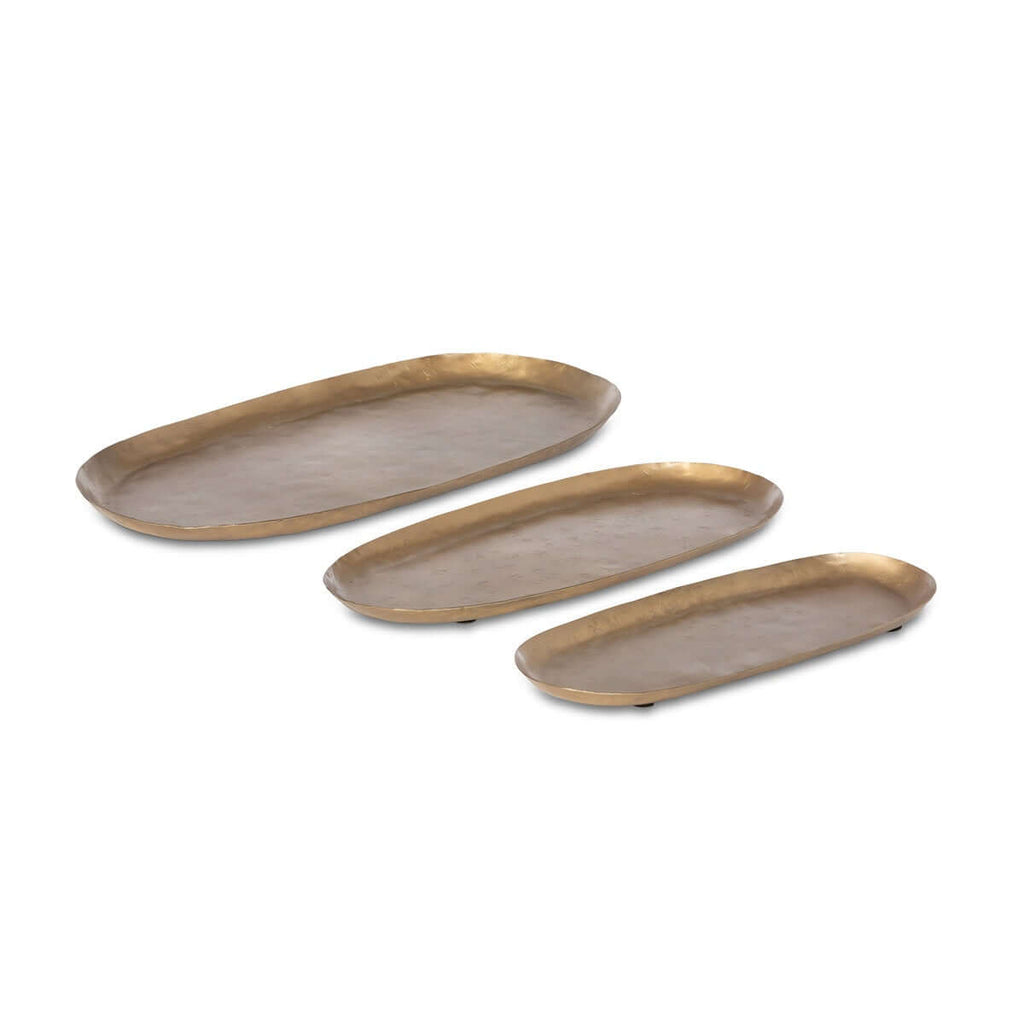 Vintage Gold Iron Serving Tray Set