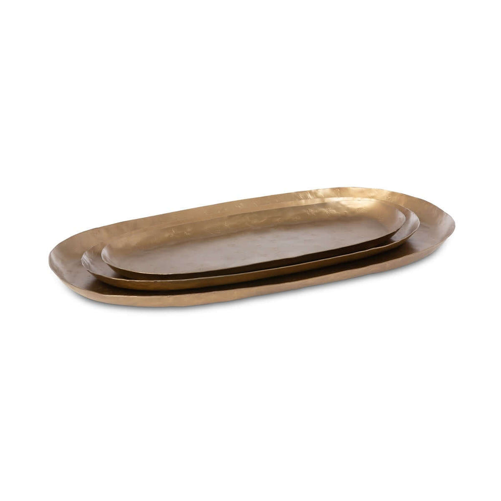 Vintage Gold Iron Serving Tray Set