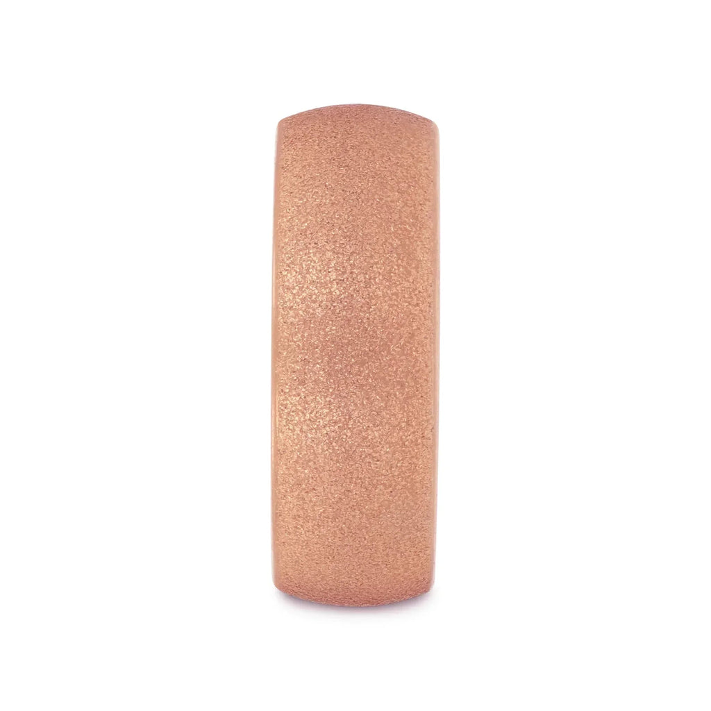 EMBER Domed Women's Rose Gold Plated Tungsten Carbide Ring with Sandblasted Crystalline Finish - 4mm