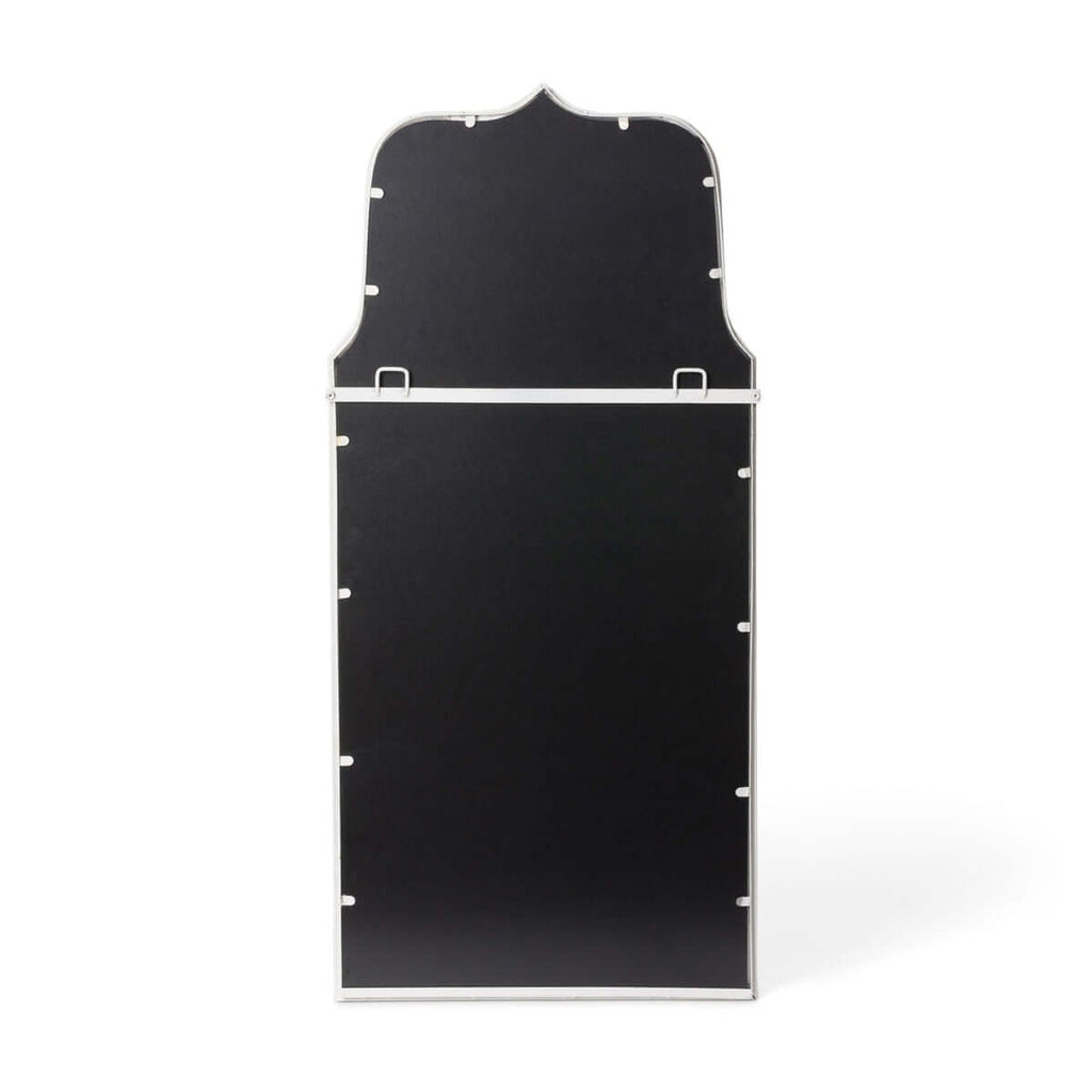 French Country Arch Mirror with Distressed White Frame