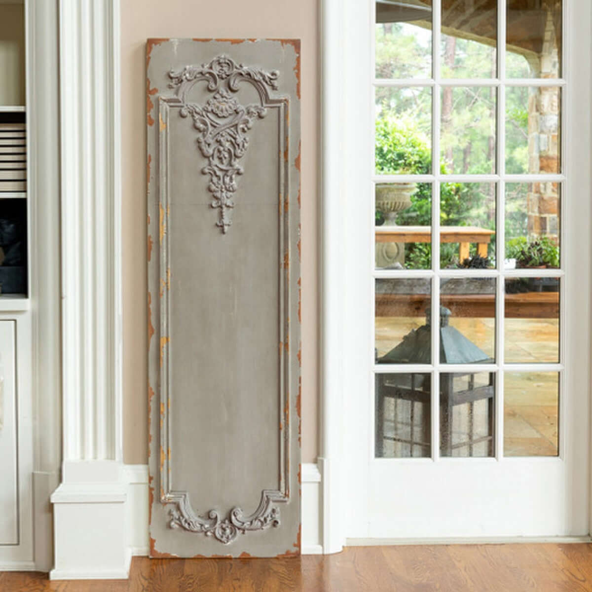 Distressed French Wall Panel – Antique Art Nouveau Decor