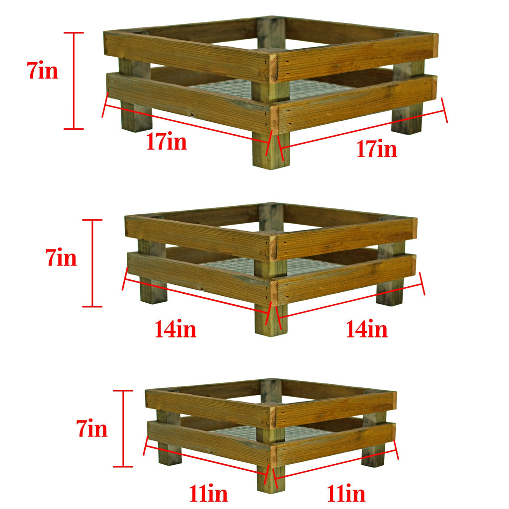 Elevated Redwood Planter Box Set with RootFlow™ Drainage (3 Sizes)