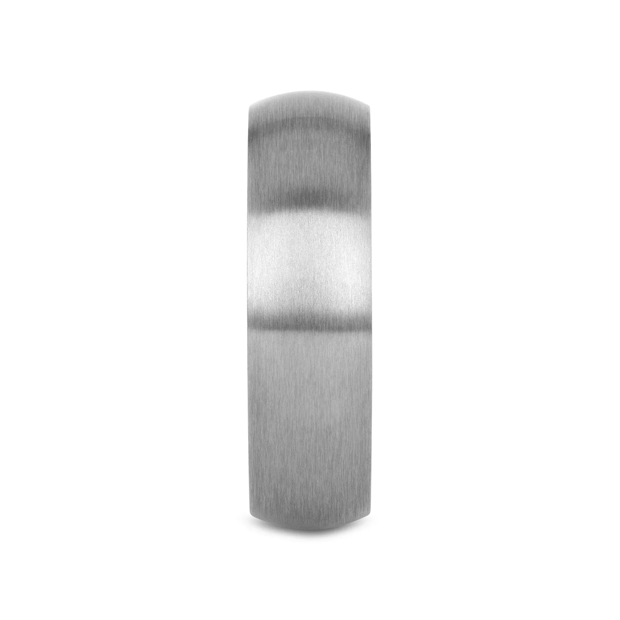 ERIS Men’s Titanium Brushed Domed Wedding Band, Comfort Fit — 6mm or 8mm